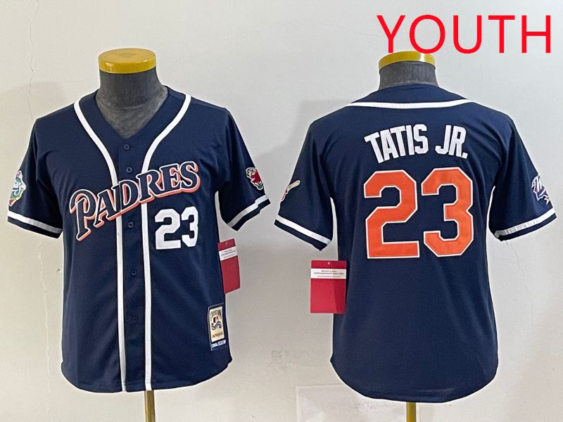 Youth 2025 San Diego Padres #23 Tatis jr Blue Throwback Game Nike MLB Jersey style 21->youth mlb jersey->Youth Jersey